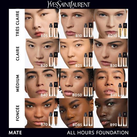 ysl all hours foundation shades|ysl foundation shade guide.